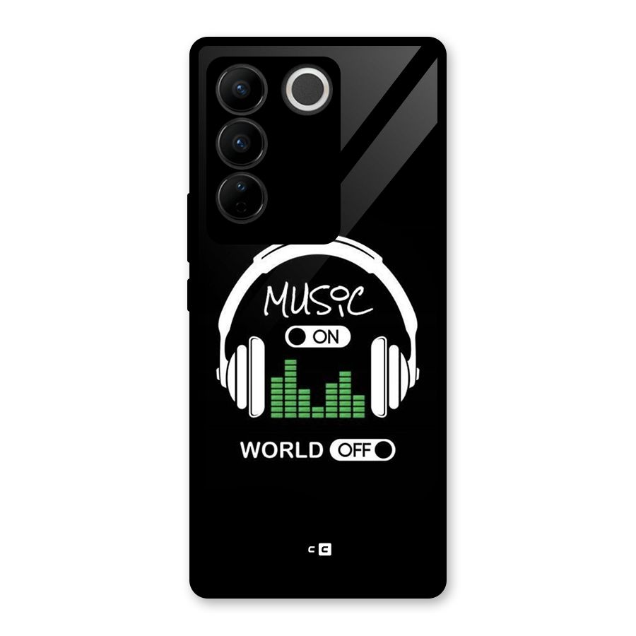Music On World Off Glass Back Case for Vivo V27