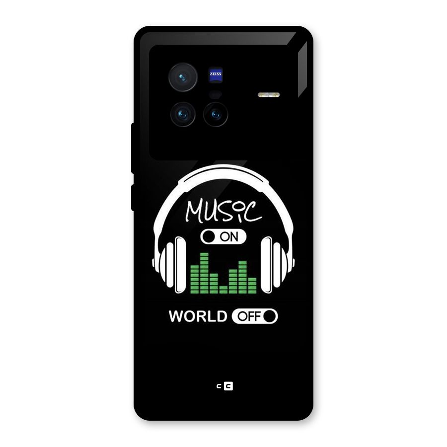 Music On World Off Glass Back Case for Vivo X80