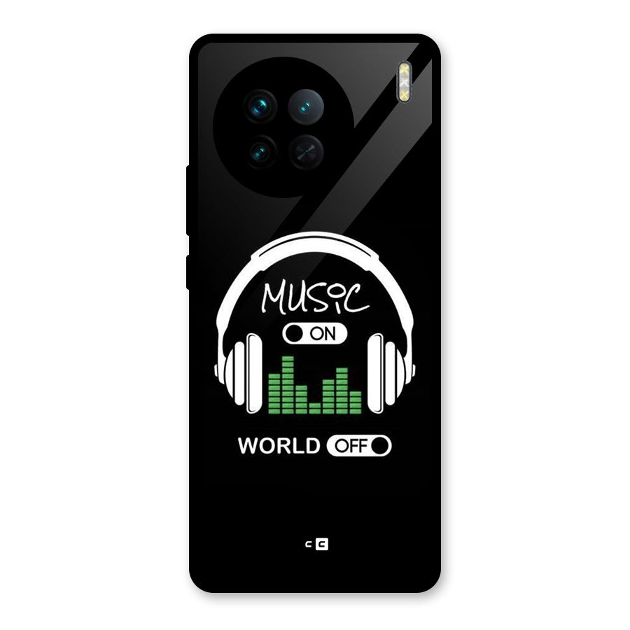Music On World Off Glass Back Case for Vivo X90