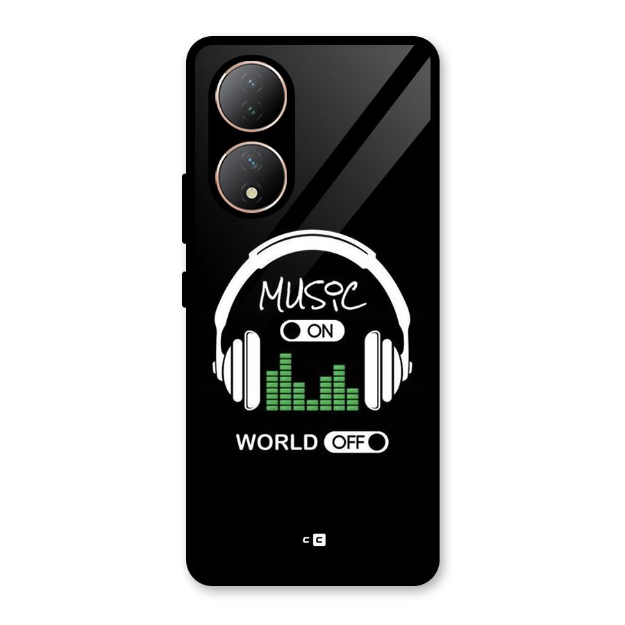 Music On World Off Glass Back Case for Vivo Y100A