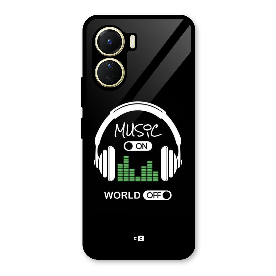 Music On World Off Glass Back Case for Vivo Y16