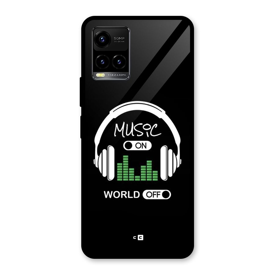 Music On World Off Glass Back Case for Vivo Y21A