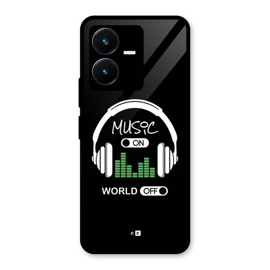 Music On World Off Glass Back Case for Vivo Y22
