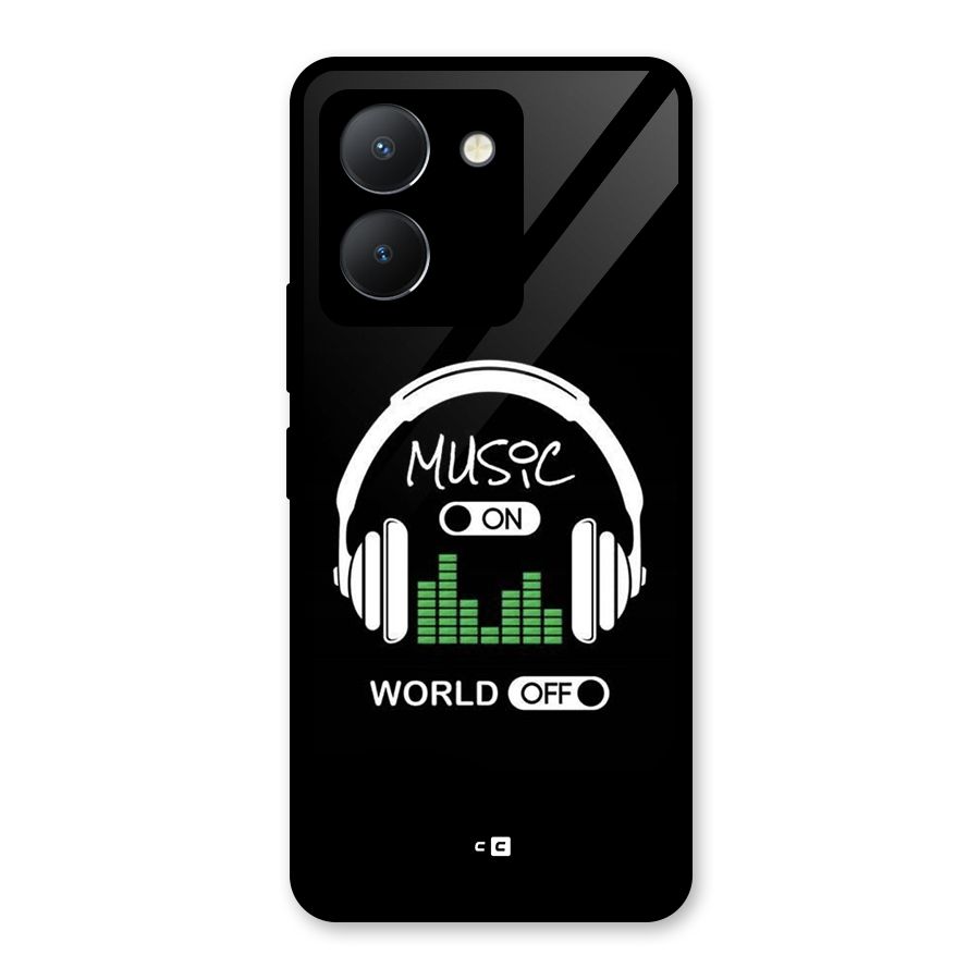 Music On World Off Glass Back Case for Vivo Y36
