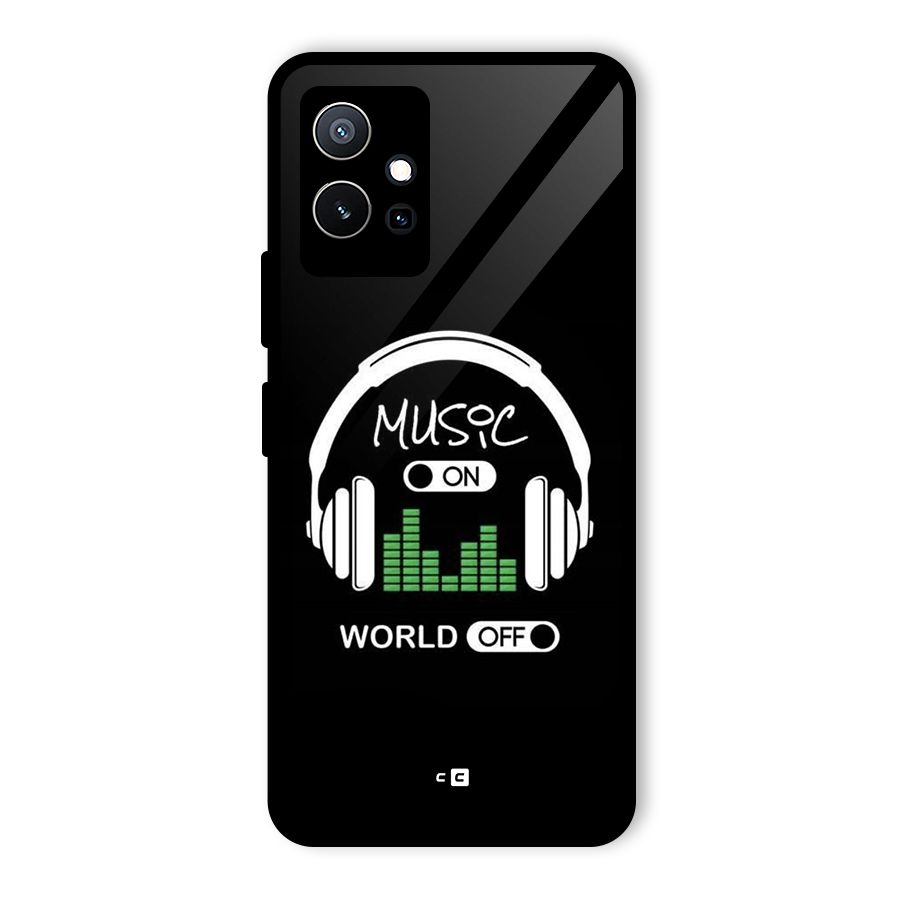 Music On World Off Glass Back Case for Vivo Y75 5G