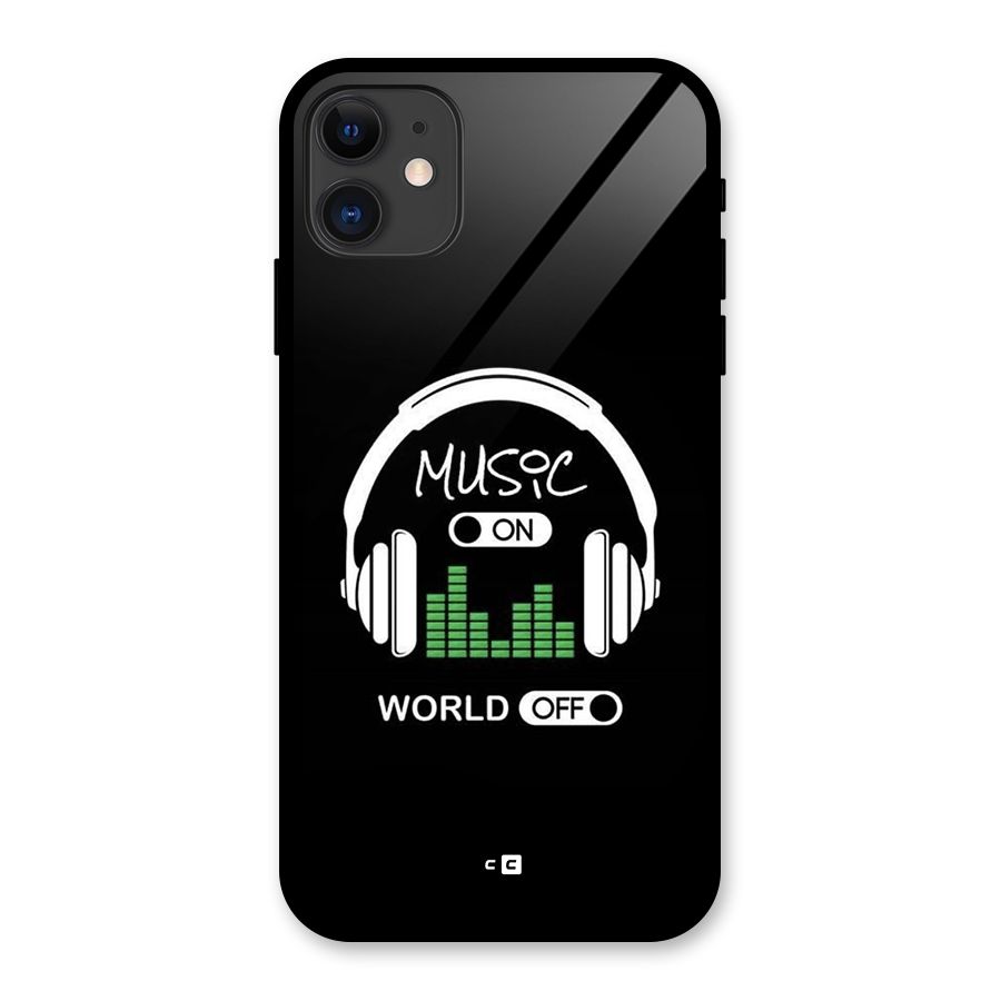 Music On World Off Glass Back Case for iPhone 11