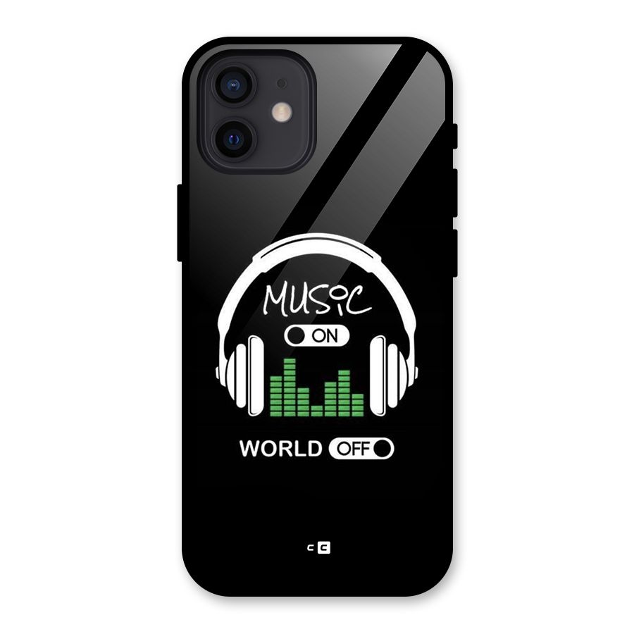 Music On World Off Glass Back Case for iPhone 12