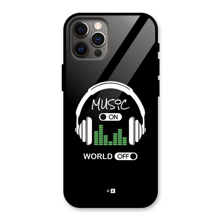 Music On World Off Glass Back Case for iPhone 12 Pro