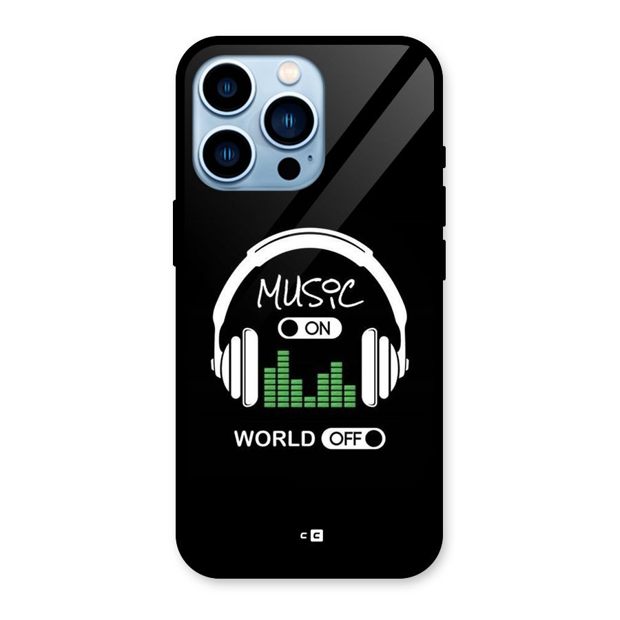 Music On World Off Glass Back Case for iPhone 13 Pro