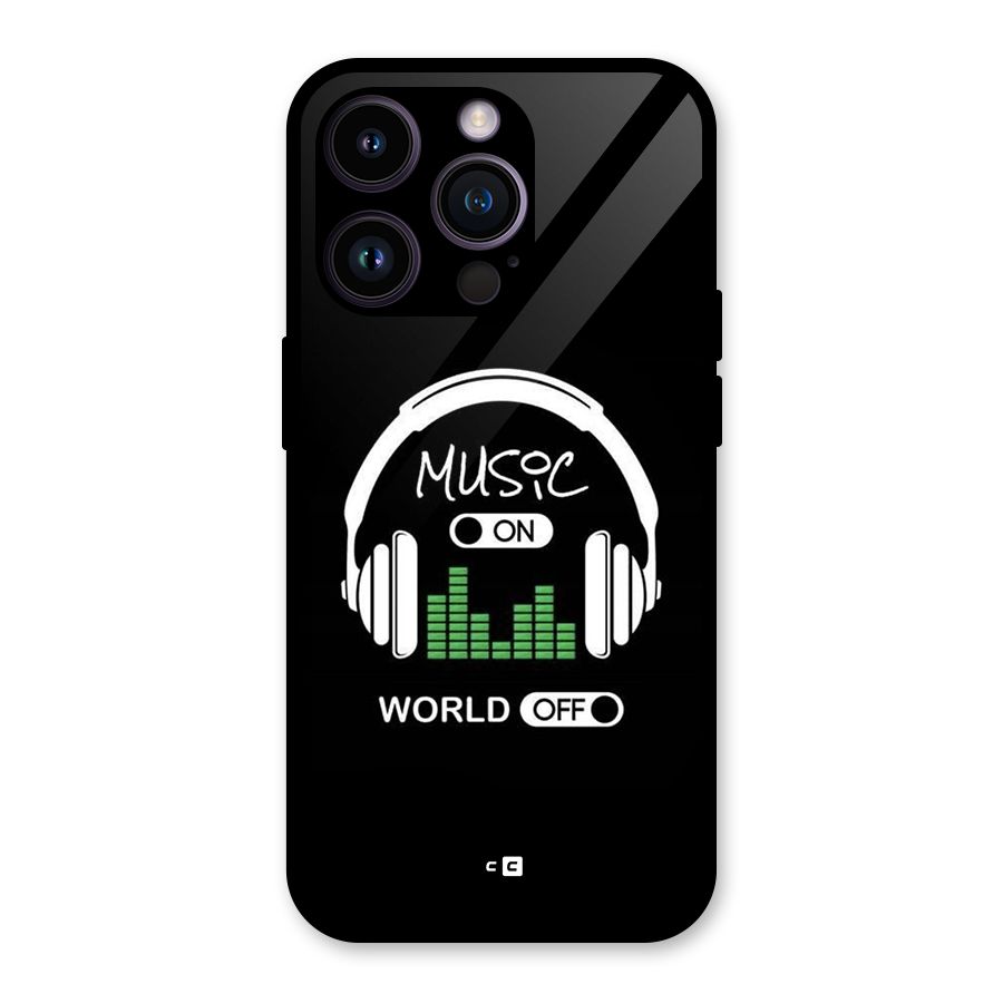 Music On World Off Glass Back Case for iPhone 14 Pro