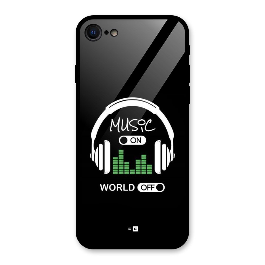 Music On World Off Glass Back Case for iPhone 7