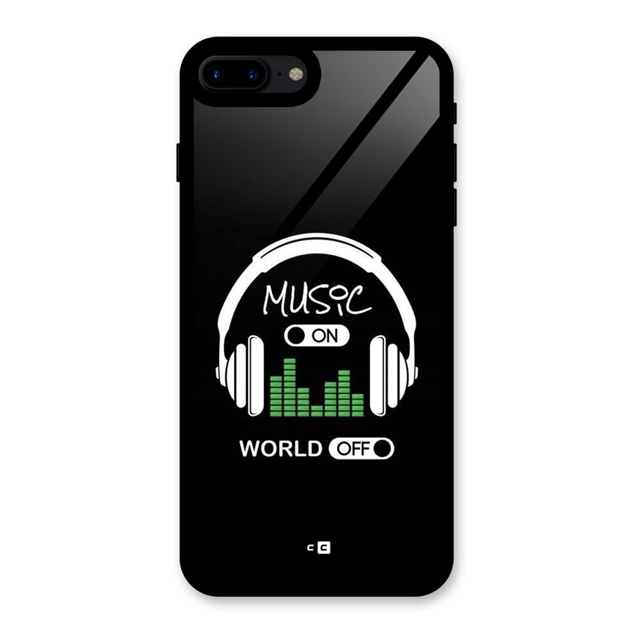 Music On World Off Glass Back Case for iPhone 7 Plus