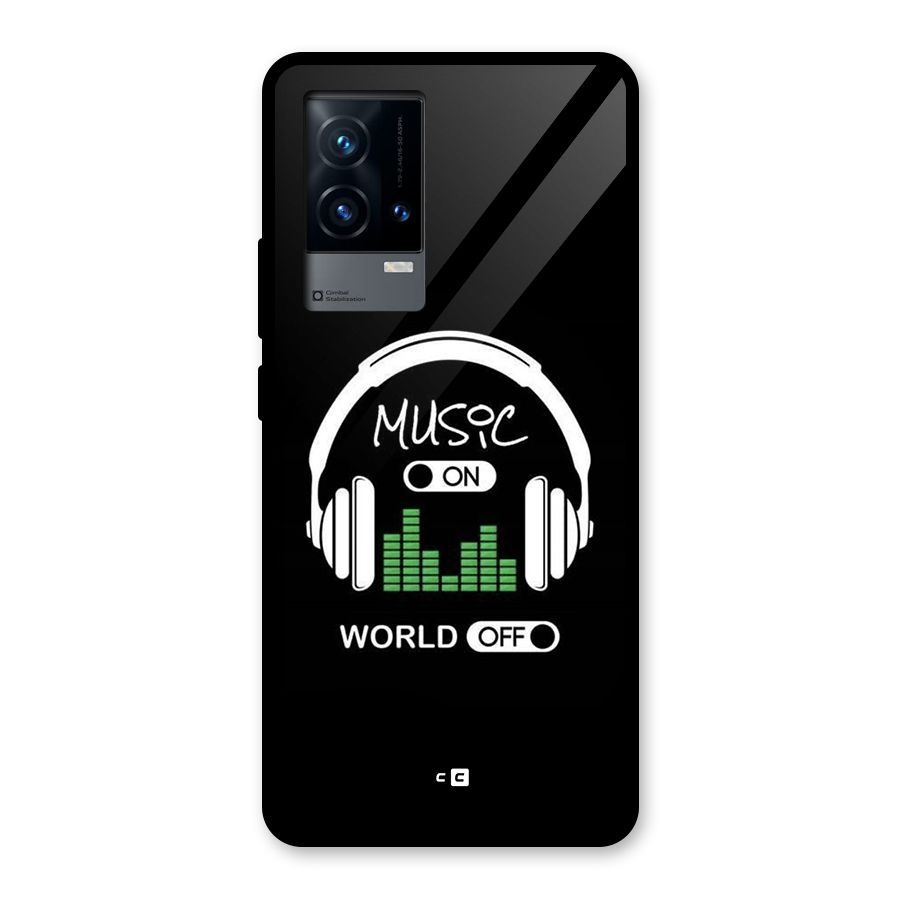 Music On World Off Glass Back Case for iQOO 9 5G
