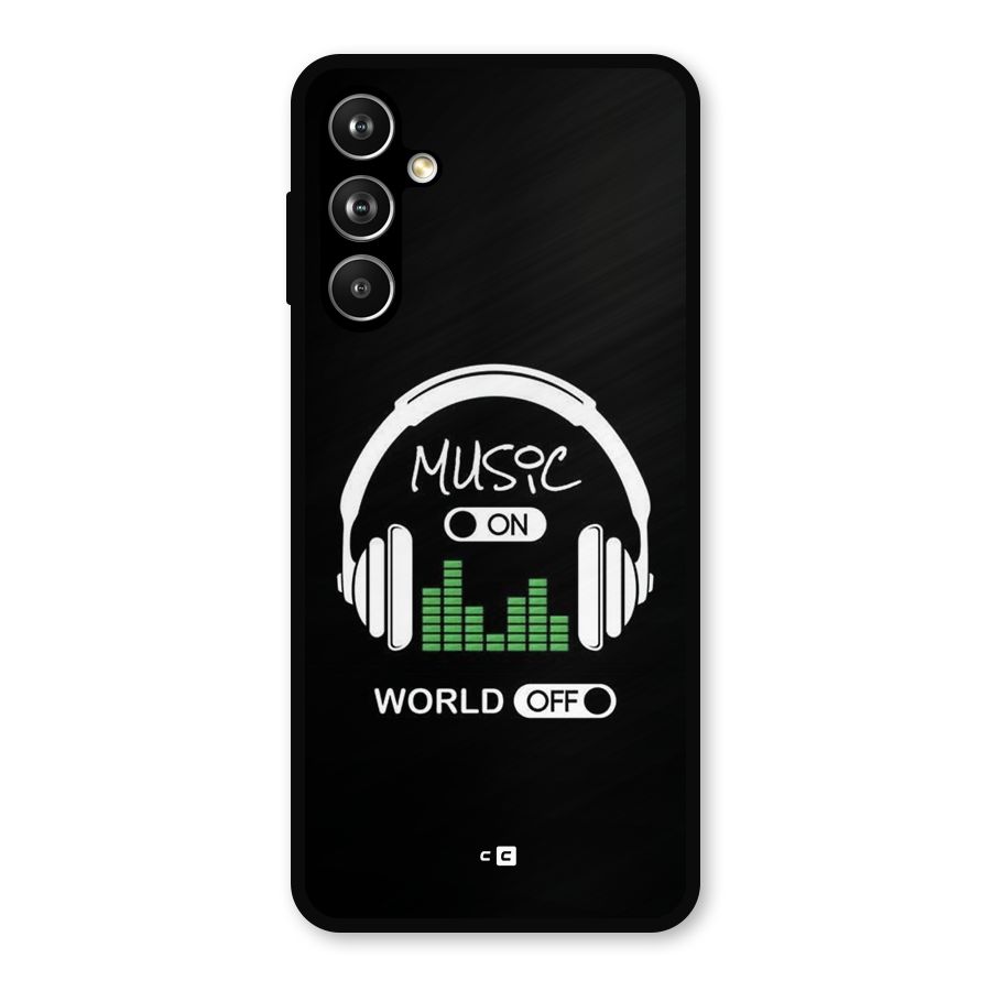 Music On World Off Metal Back Case for Galaxy F54