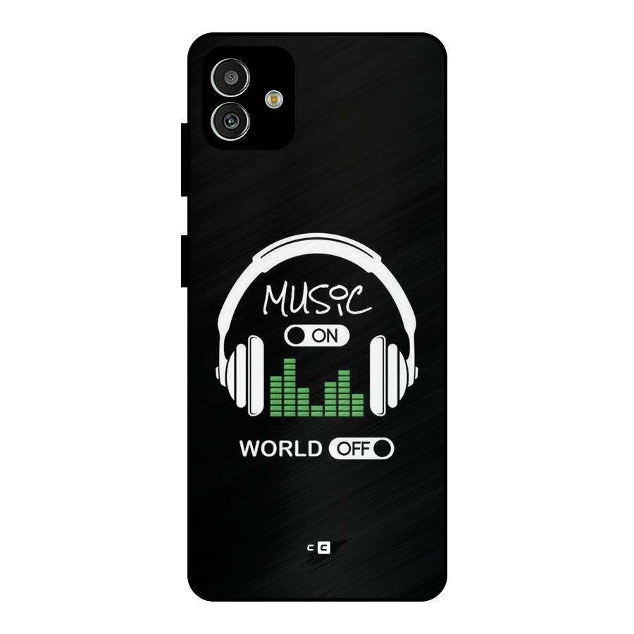 Music On World Off Metal Back Case for Galaxy M13 5G