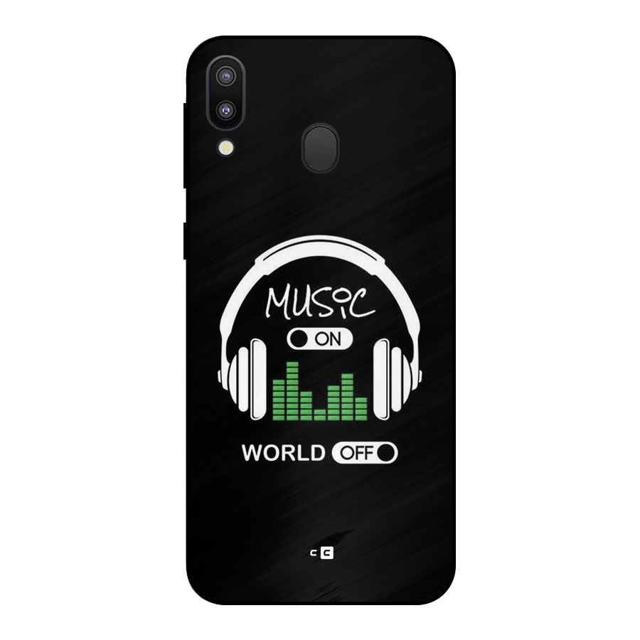 Music On World Off Metal Back Case for Galaxy M20