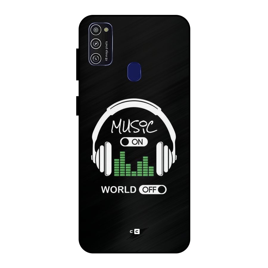 Music On World Off Metal Back Case for Galaxy M30s