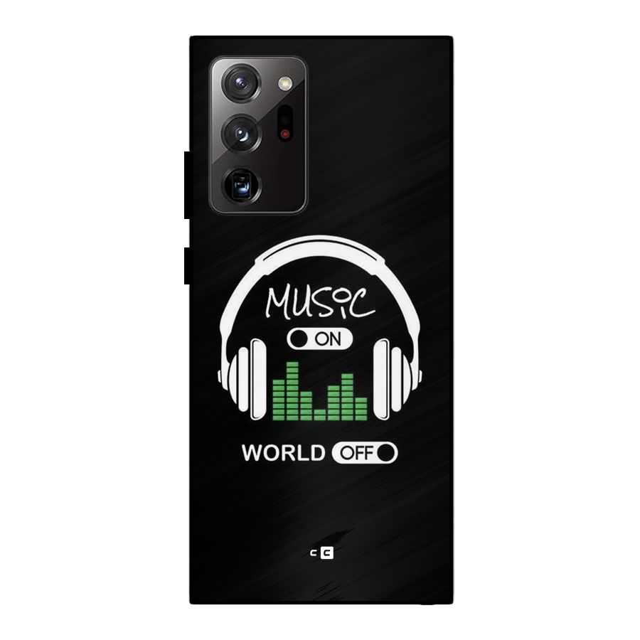 Music On World Off Metal Back Case for Galaxy Note 20 Ultra