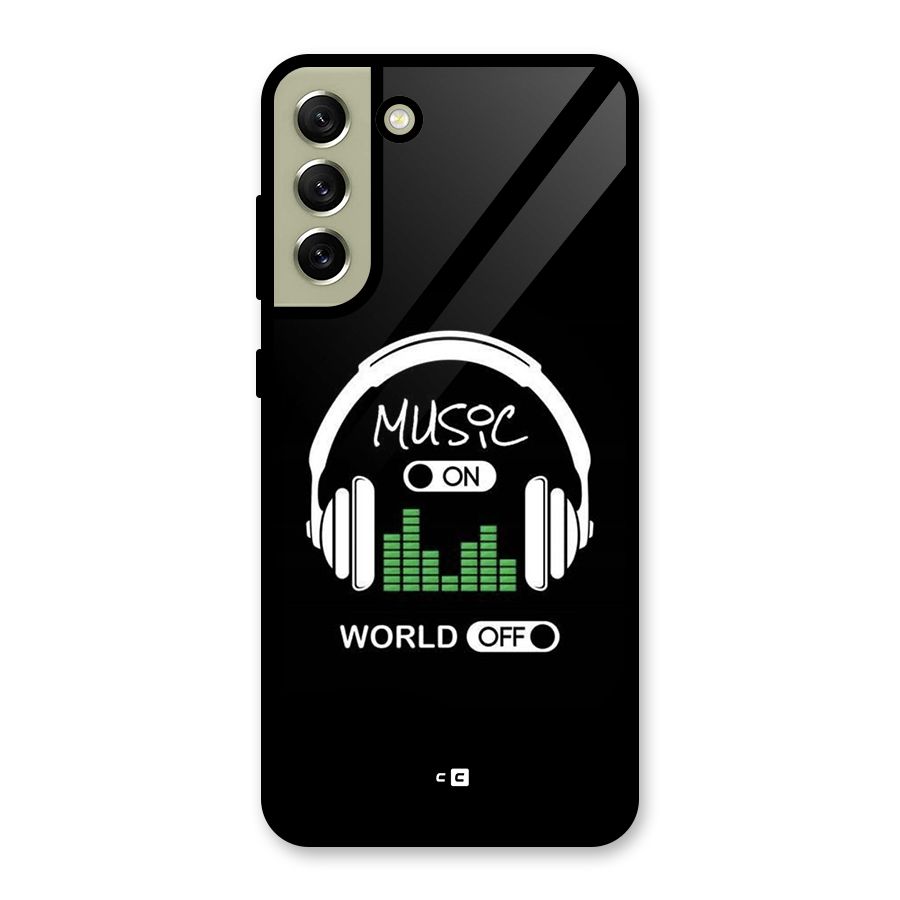 Music On World Off Metal Back Case for Galaxy S21 FE 5G (2023)