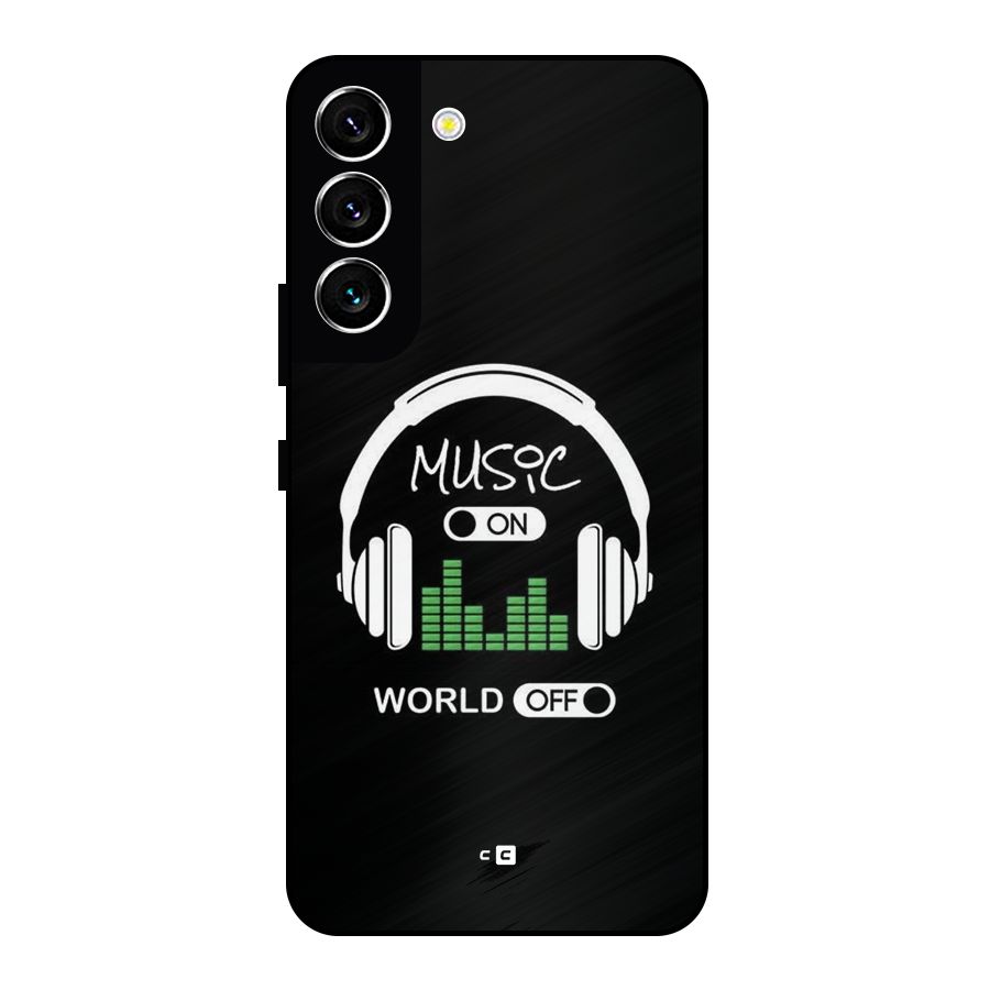Music On World Off Metal Back Case for Galaxy S22 5G