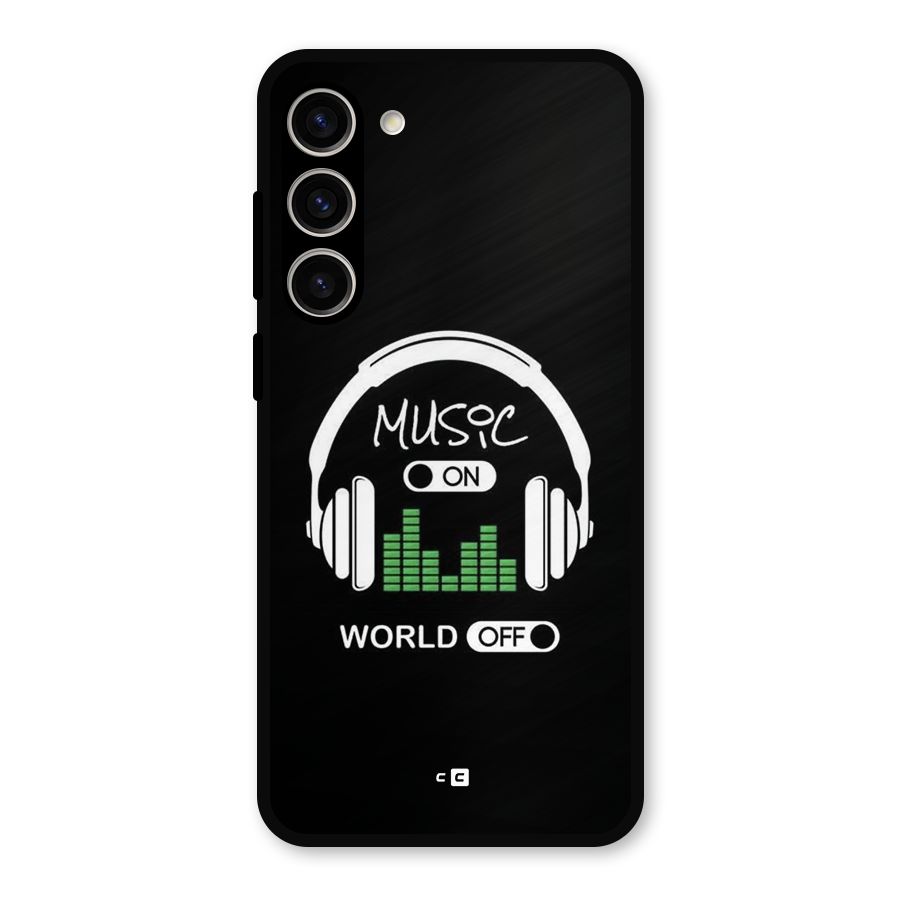 Music On World Off Metal Back Case for Galaxy S23 Plus