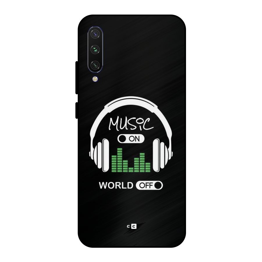 Music On World Off Metal Back Case for Mi A3