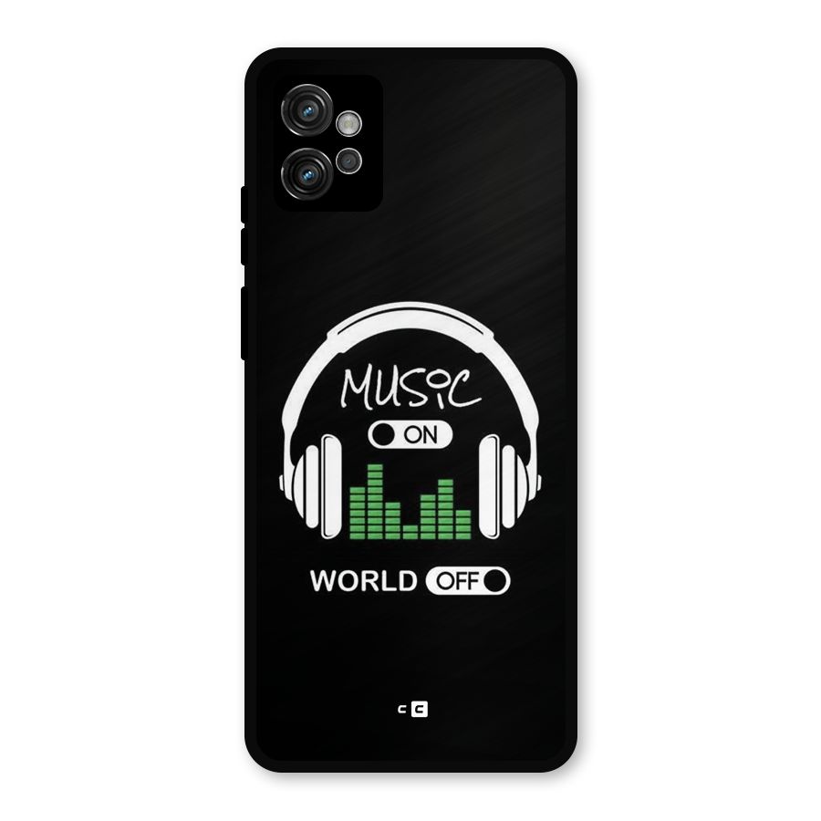Music On World Off Metal Back Case for Moto G32