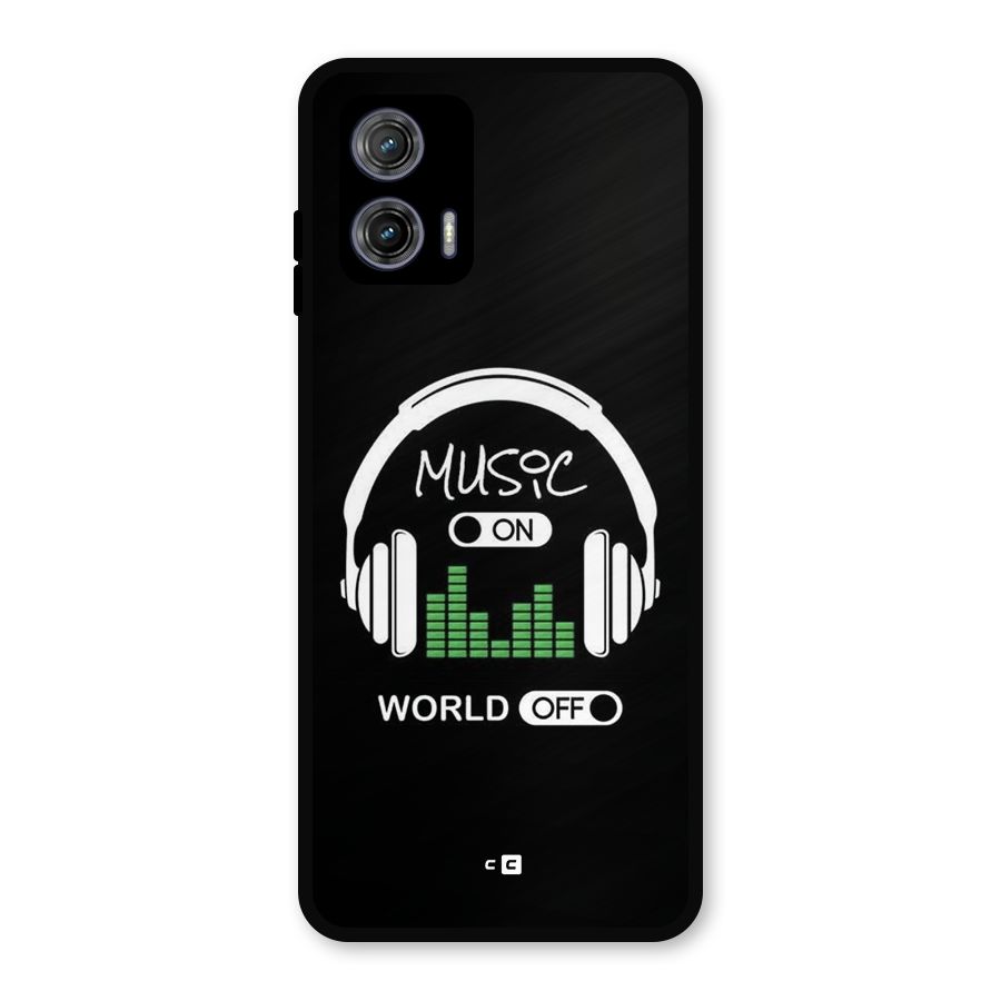 Music On World Off Metal Back Case for Moto G73