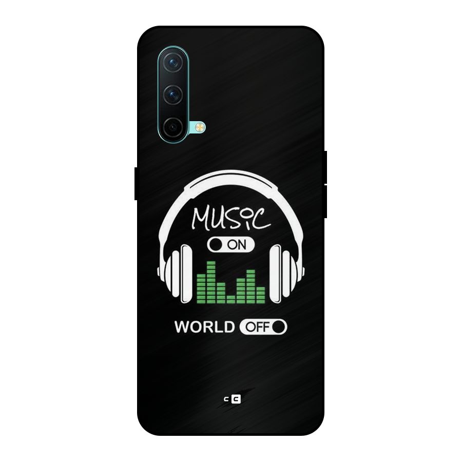 Music On World Off Metal Back Case for OnePlus Nord CE 5G