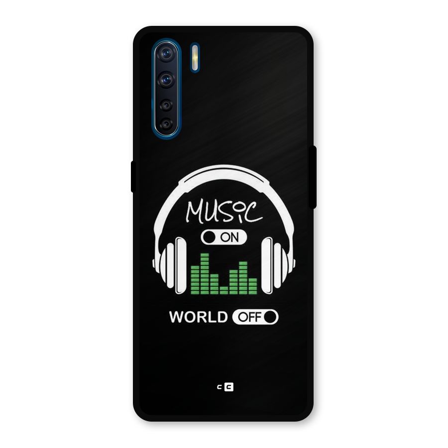 Music On World Off Metal Back Case for Oppo F15