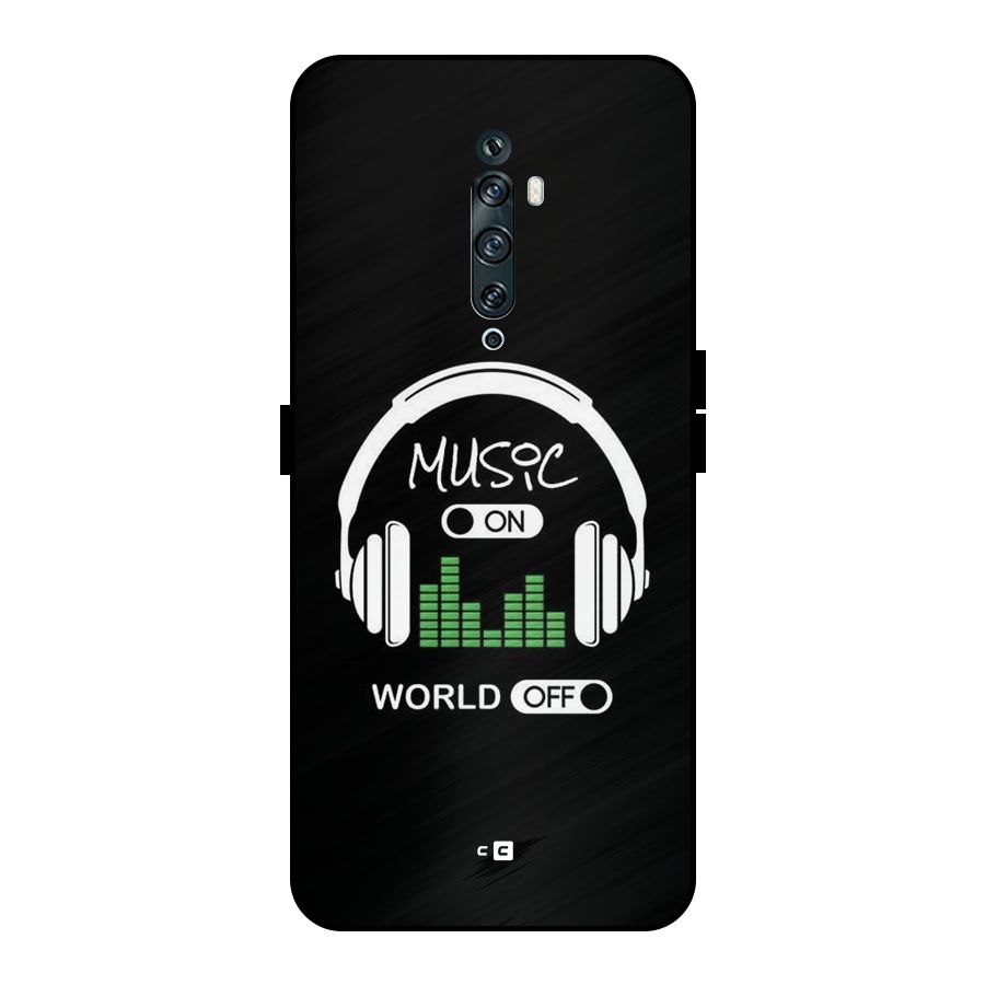 Music On World Off Metal Back Case for Oppo Reno2 F
