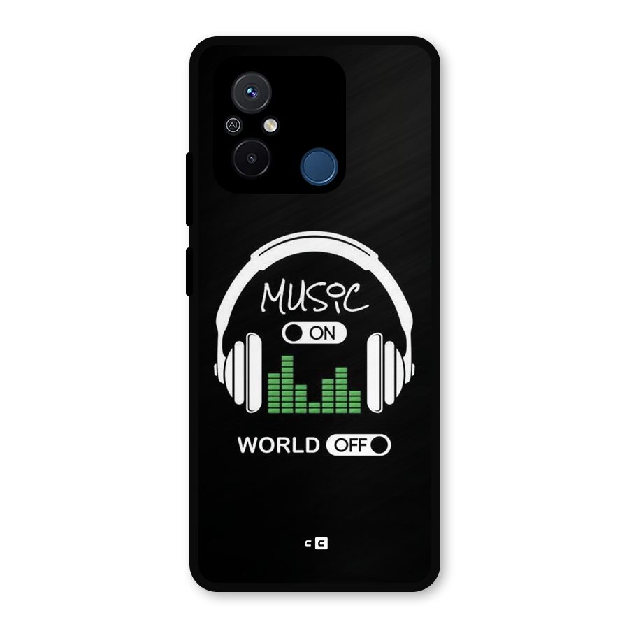 Music On World Off Metal Back Case for Poco C55