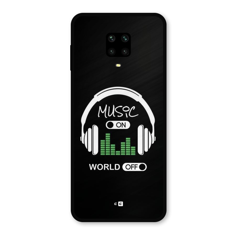 Music On World Off Metal Back Case for Poco M2