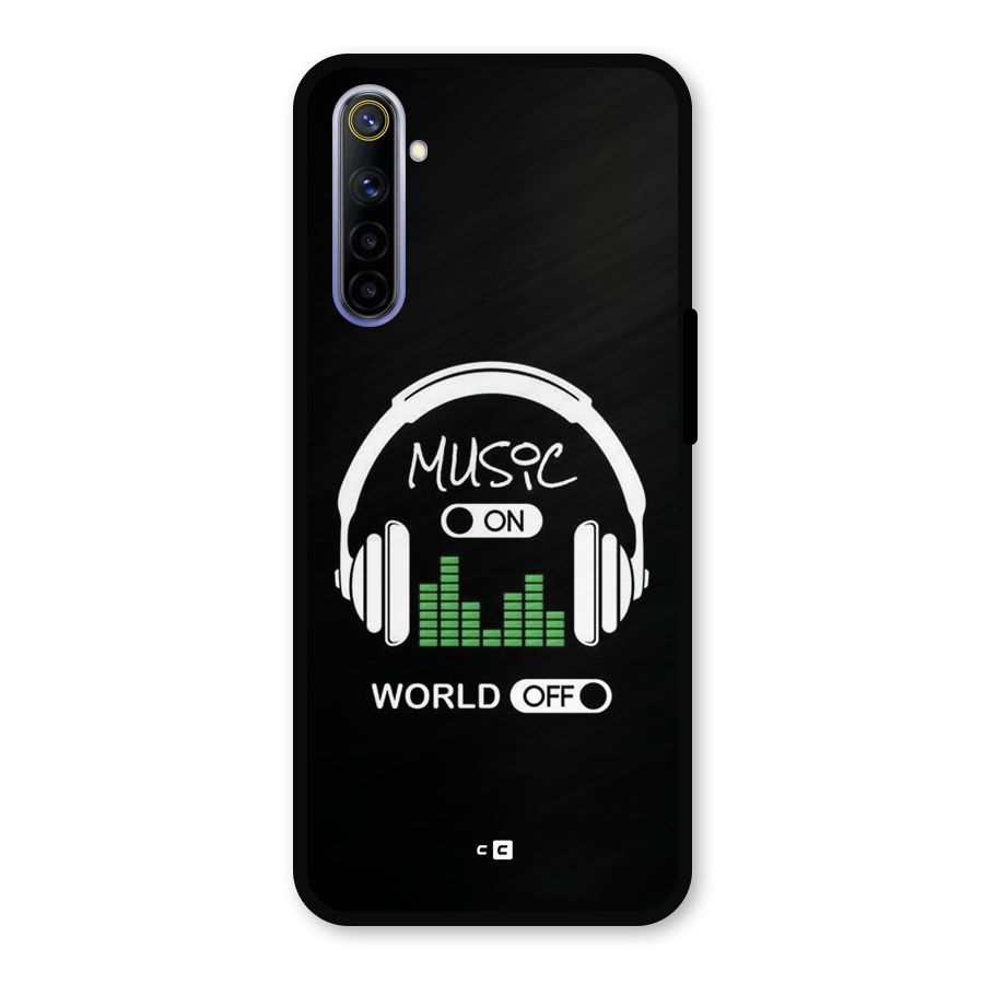 Music On World Off Metal Back Case for Realme 6i