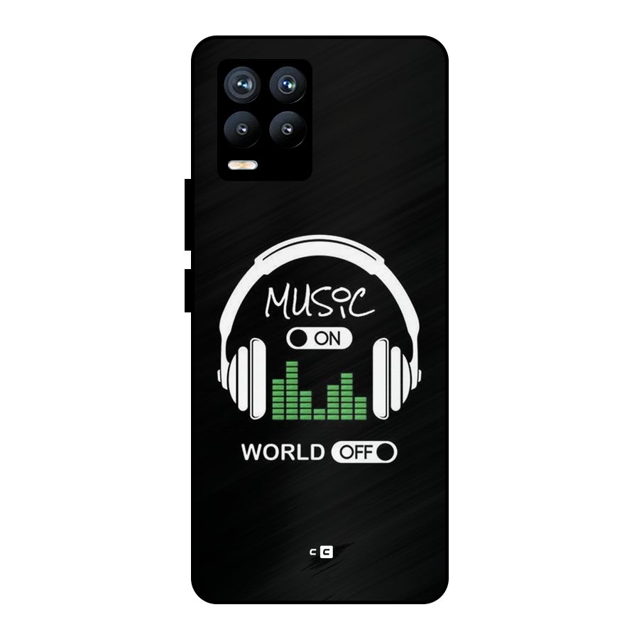 Music On World Off Metal Back Case for Realme 8 Pro