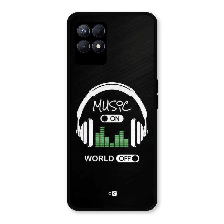 Music On World Off Metal Back Case for Realme 8i