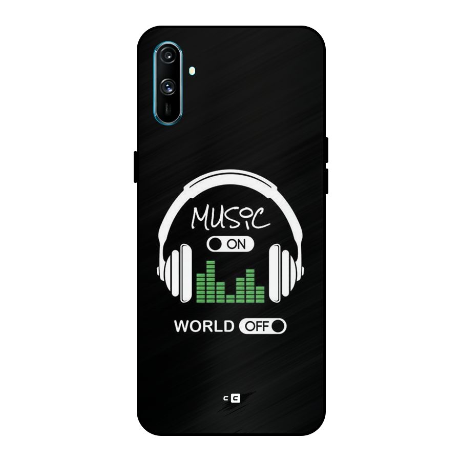 Music On World Off Metal Back Case for Realme C3