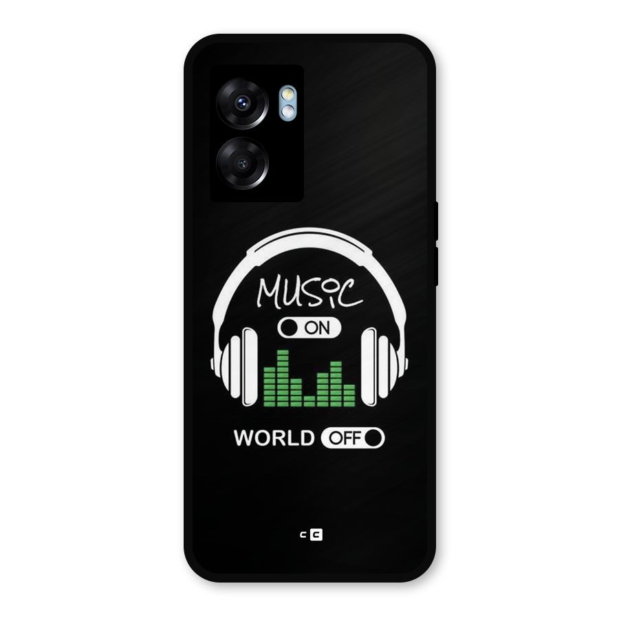 Music On World Off Metal Back Case for Realme Narzo 50 5G