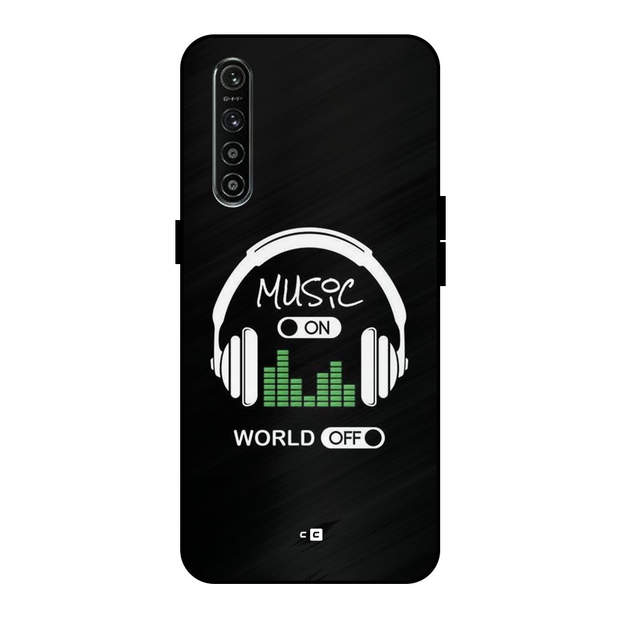 Music On World Off Metal Back Case for Realme XT