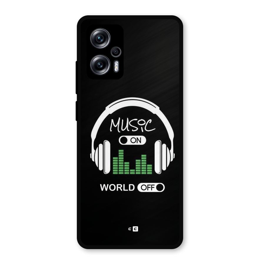Music On World Off Metal Back Case for Redmi K50i