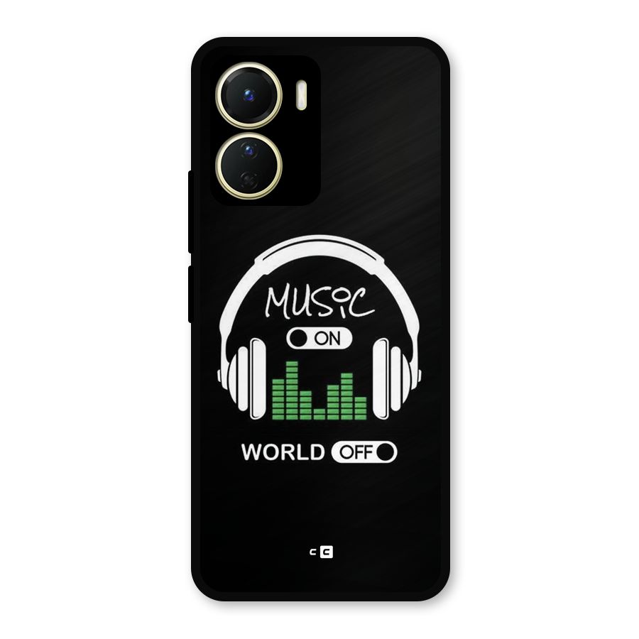 Music On World Off Metal Back Case for Vivo T2x