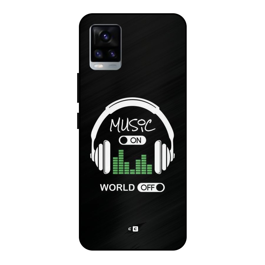 Music On World Off Metal Back Case for Vivo V20