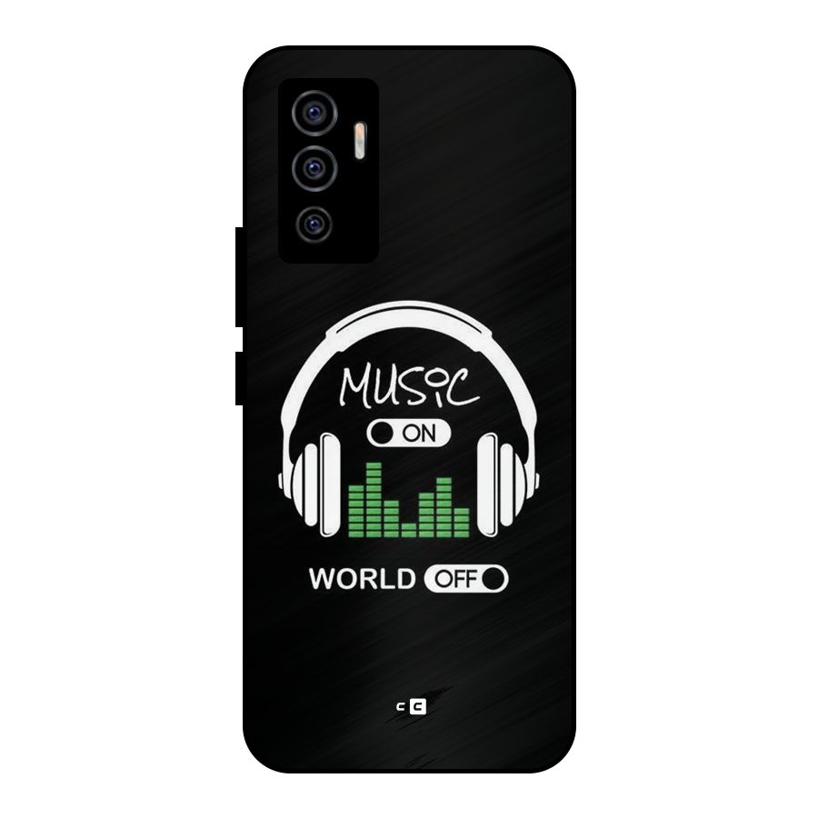 Music On World Off Metal Back Case for Vivo V23e