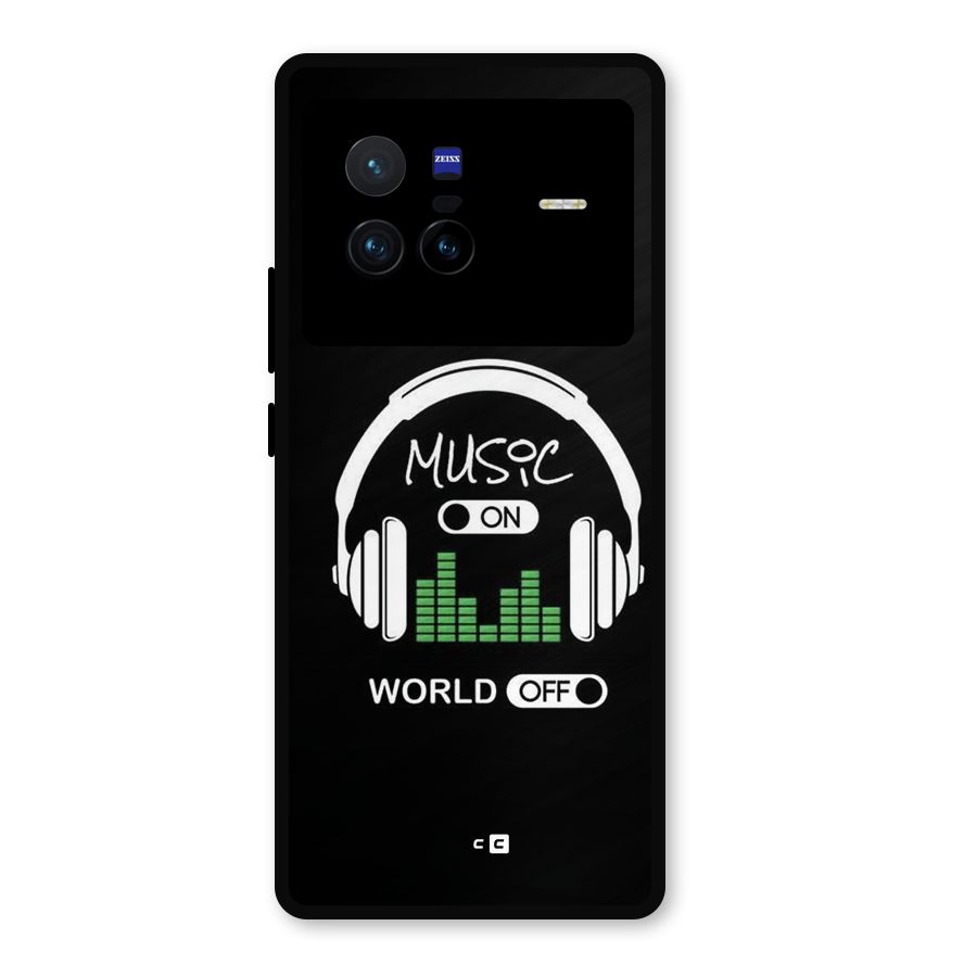 Music On World Off Metal Back Case for Vivo X80