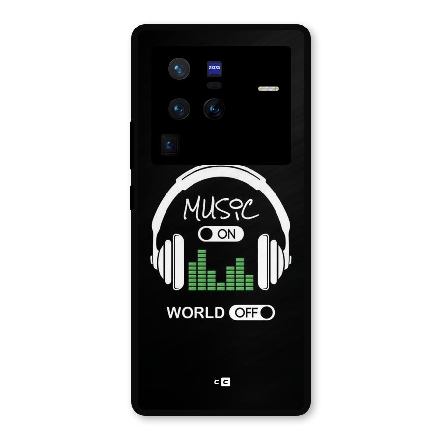 Music On World Off Metal Back Case for Vivo X80 Pro