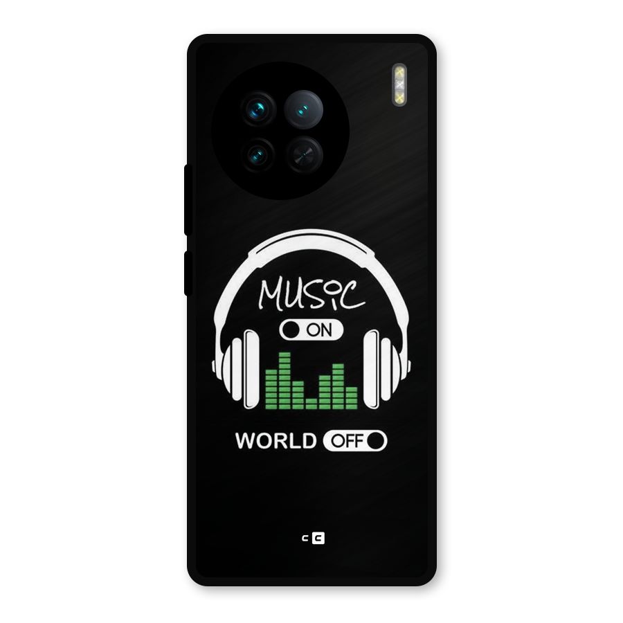 Music On World Off Metal Back Case for Vivo X90