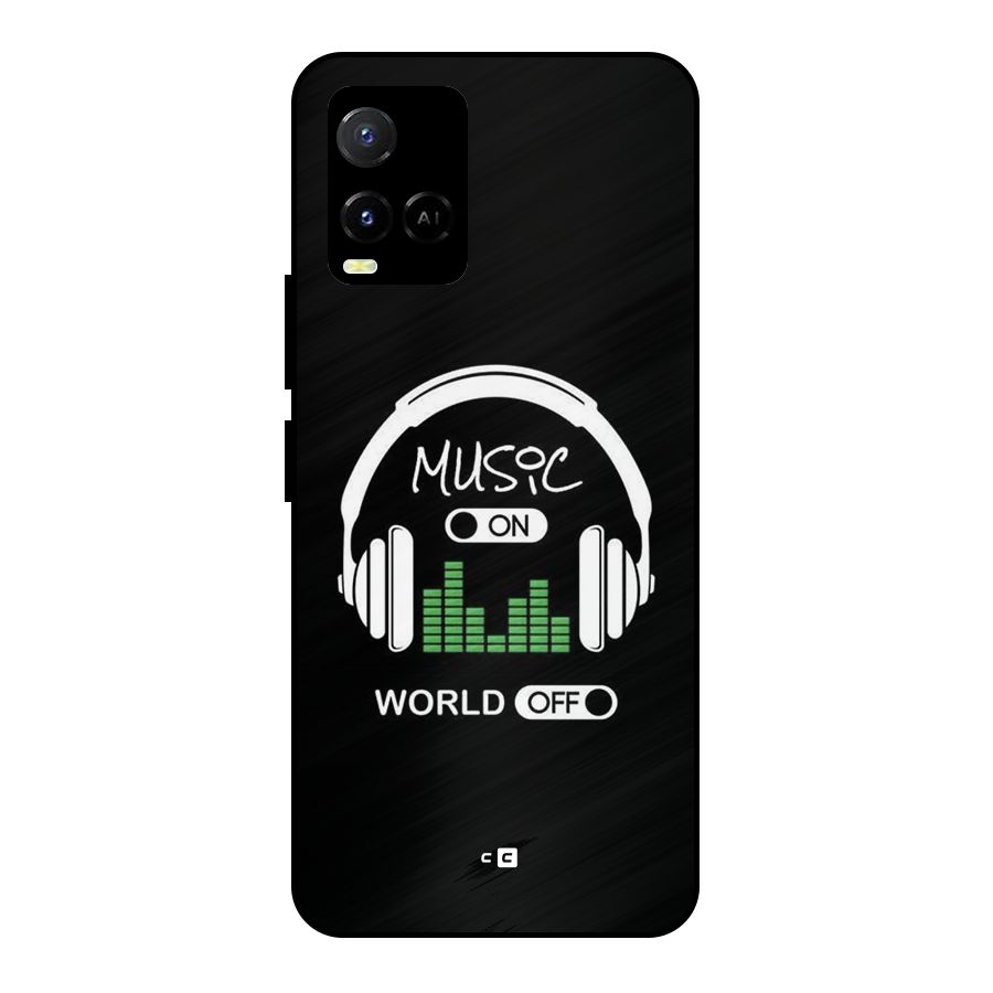 Music On World Off Metal Back Case for Vivo Y21