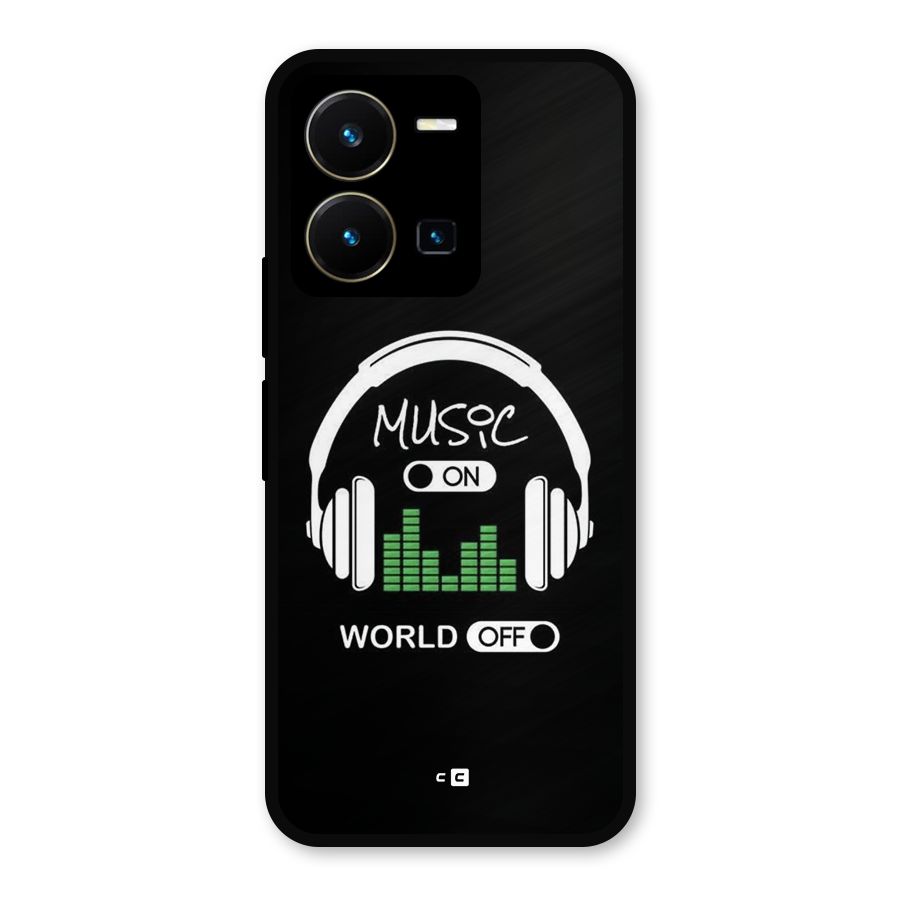 Music On World Off Metal Back Case for Vivo Y35