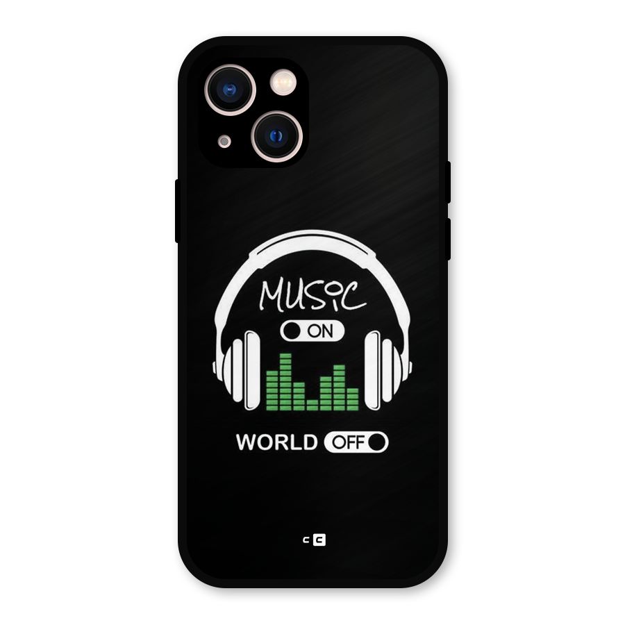 Music On World Off Metal Back Case for iPhone 13