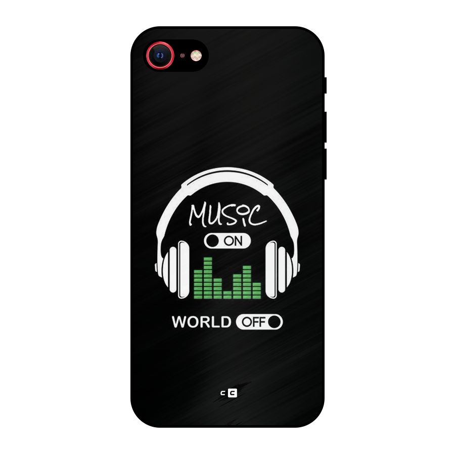 Music On World Off Metal Back Case for iPhone 7